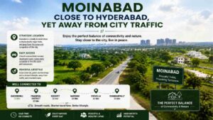Moinabad is away from the city traffic